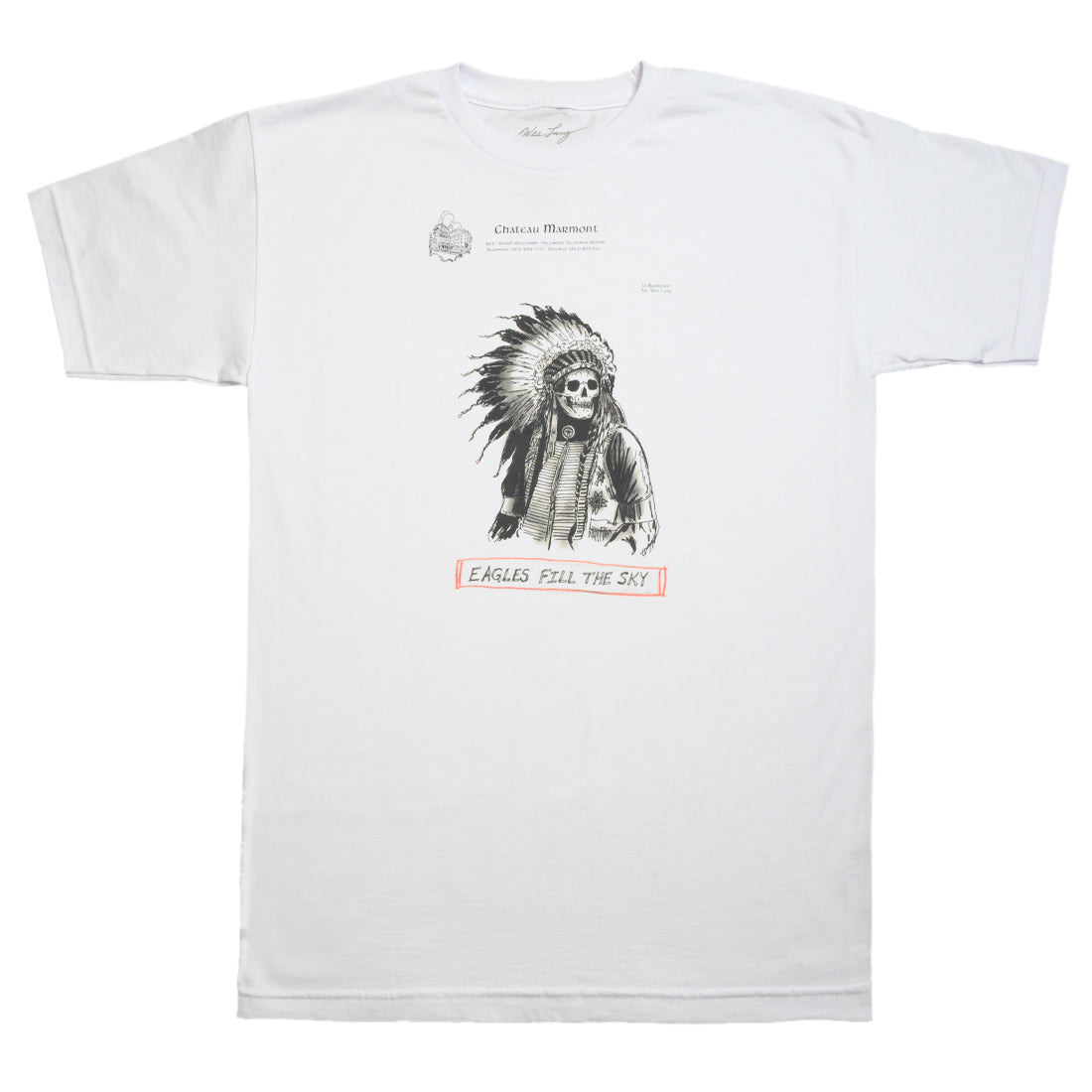 WES LANG AND BAIT MEN EAGLES FILL THE SKY TEE (WHITE)